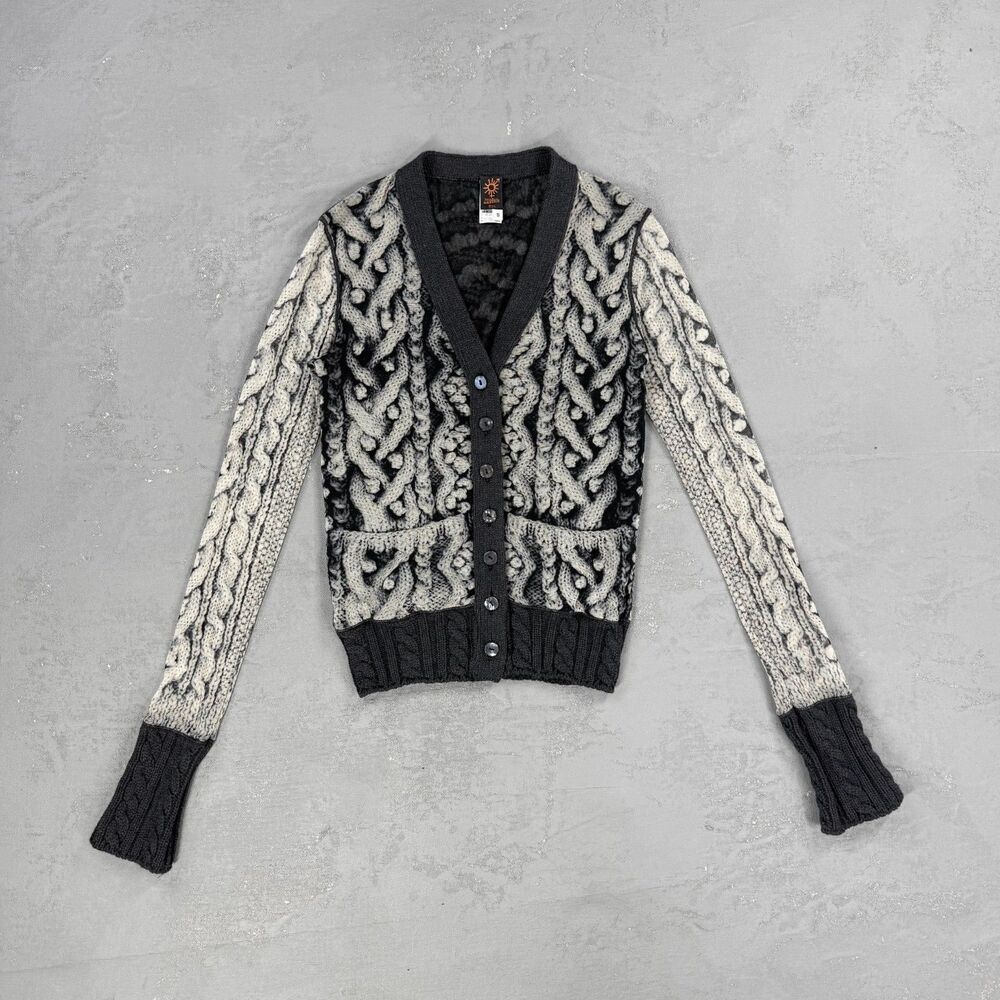 Vintage Jean Paul Gaultier Soleil Mesh Cardigan w/ Knit Accents Women's Small